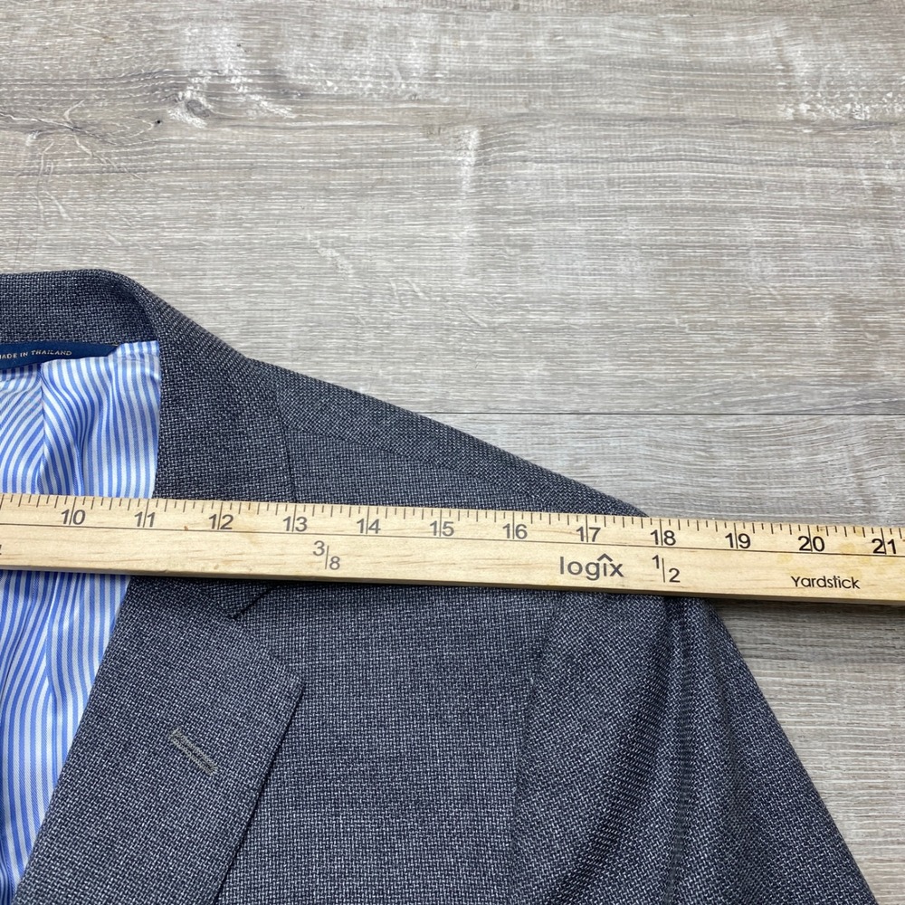 Brooks Brothers Blazer Regent Mens 42R Grey Reda Wool Sport Coat Hopsack Jacket - Picture 11 of 13